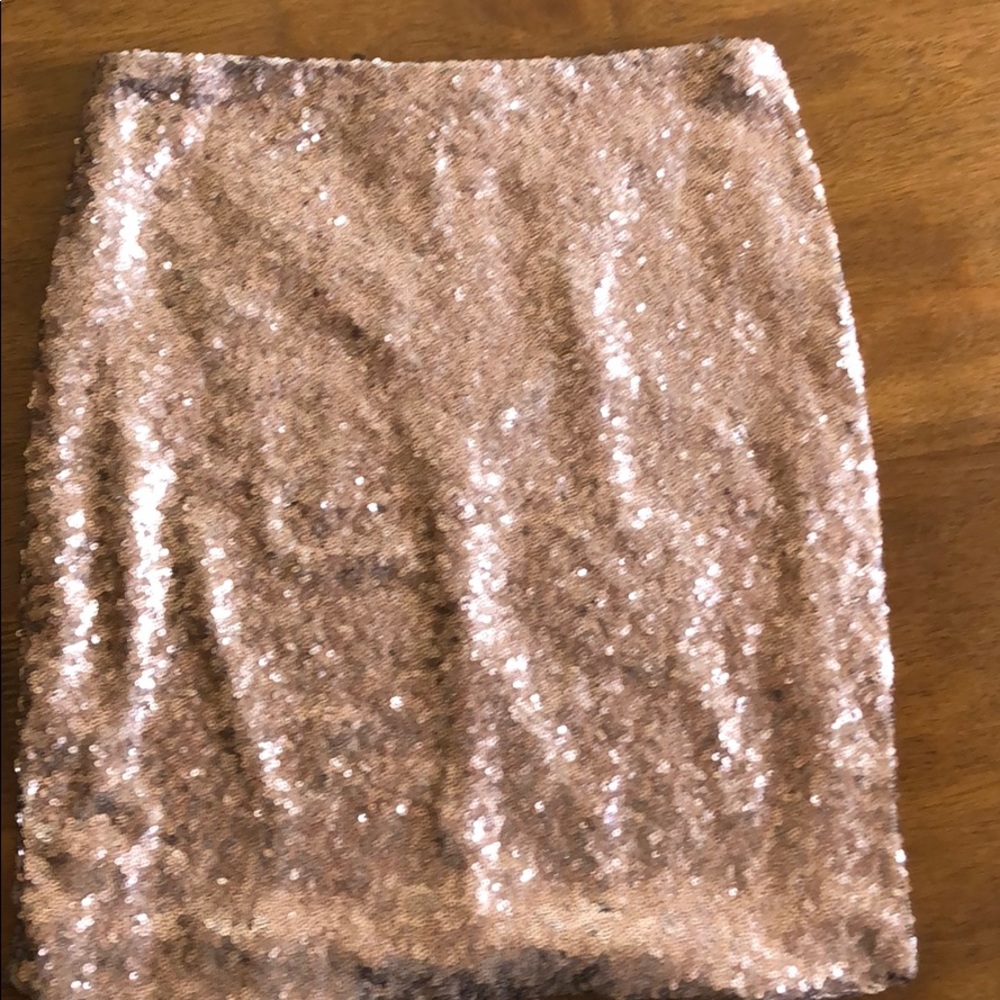 Hayden Rose Gold Sequin Party Skirt